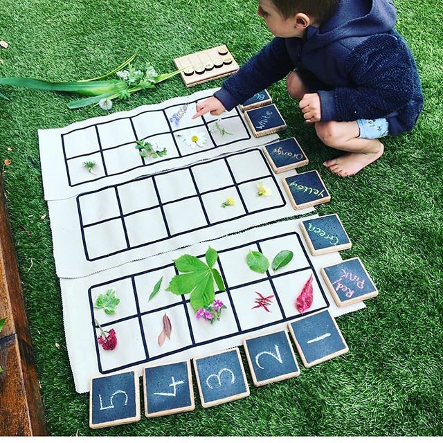 outdoor maths sorting activity
