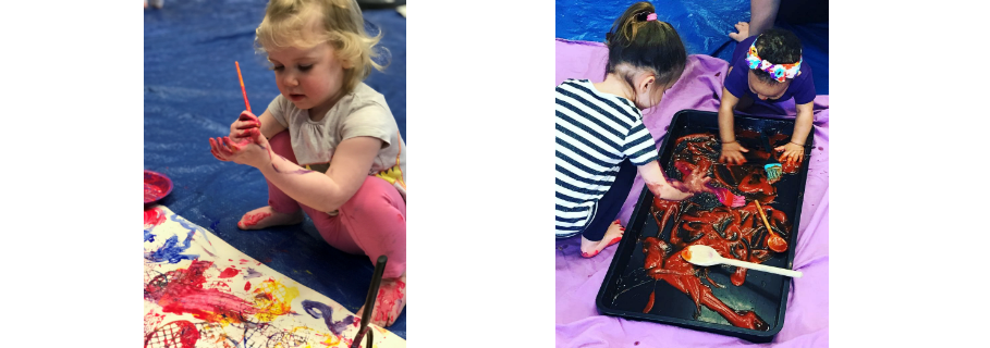 messy play with paint