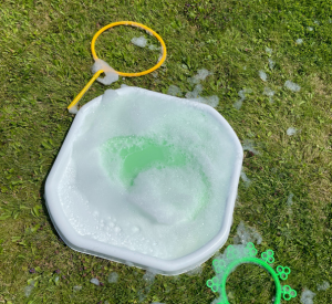 Bubble play sand and water tuff tray EYFS activity