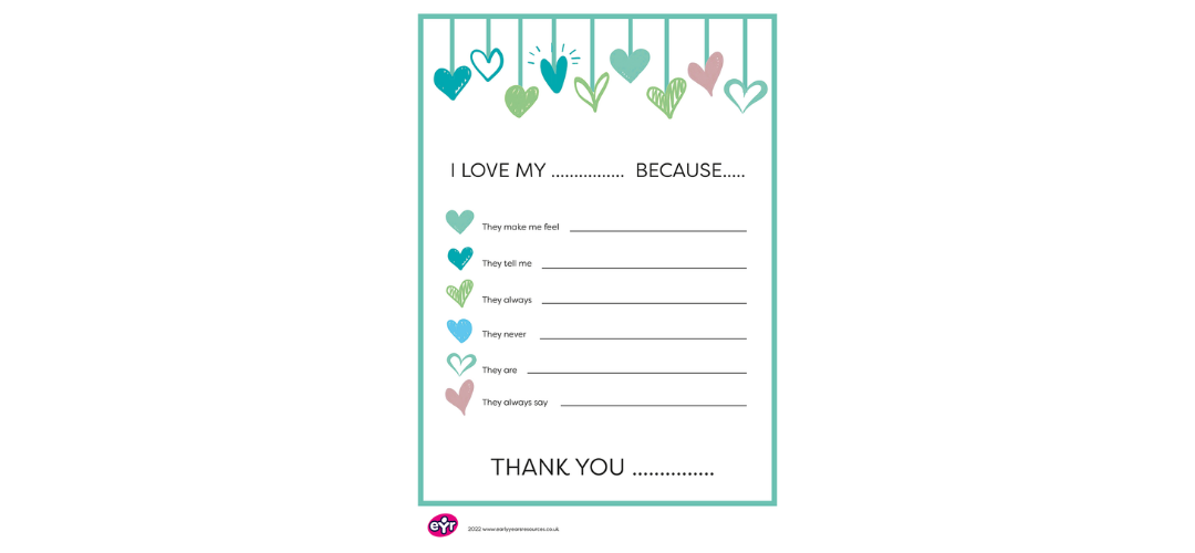 Image of free download where children can fill the gaps about someone they love