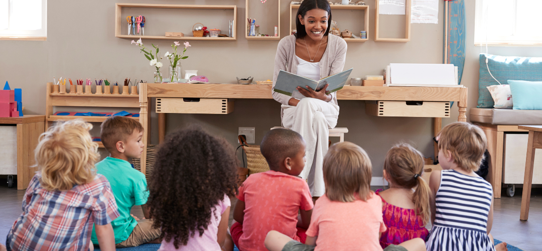 Teacher reading to her class