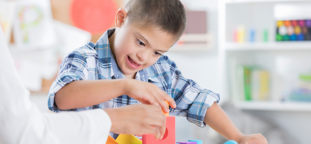 Child with SEN/D participating in a construction activity