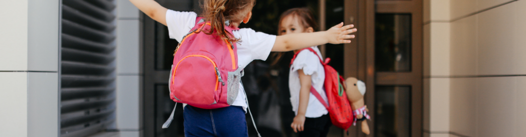 children walking into school