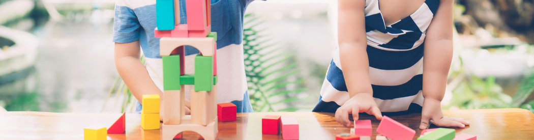 children playing with building blocks