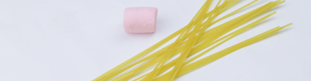 pasta and marshmallow