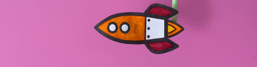 coloured paper rocket template