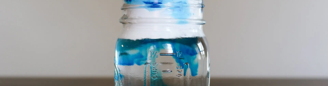 foam rain cloud in glass jar