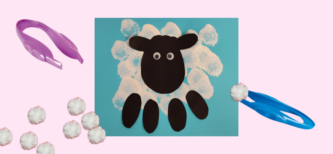 Easter pompom sheep card