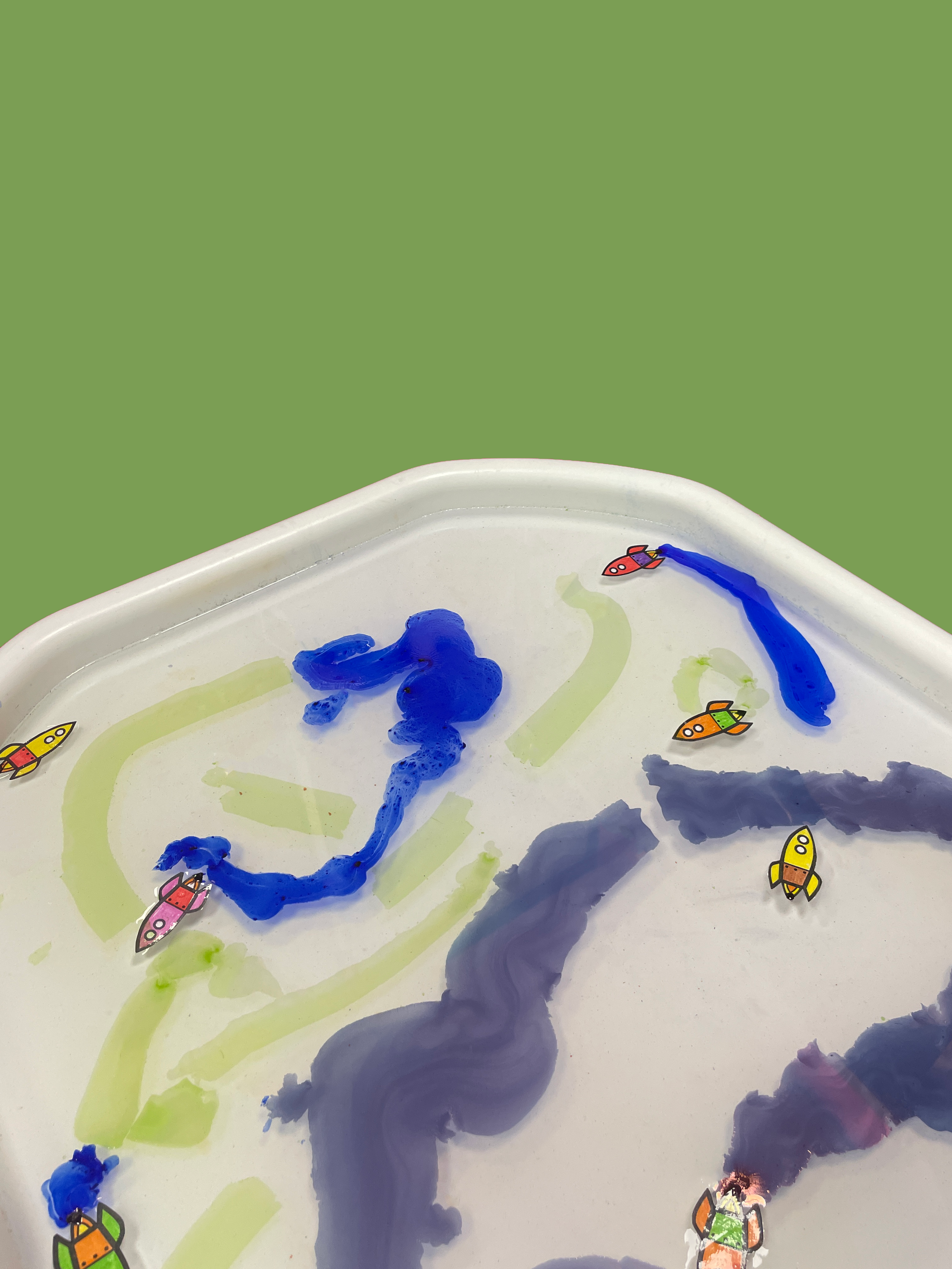 Rocket ink tuff tray activity