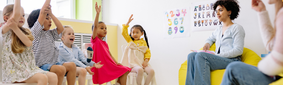 Children experiencing EYFS transitions in a nursery setting