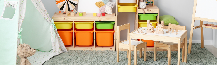 Childminding setting with toys, furniture and essential childcare equipment