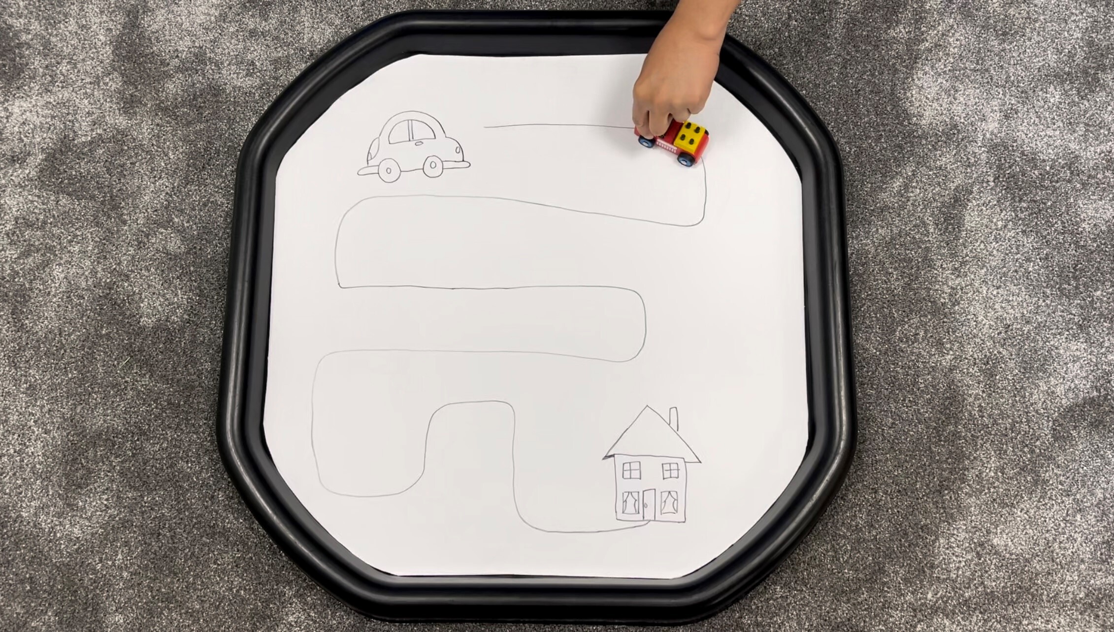 tuff tray pencil control activity