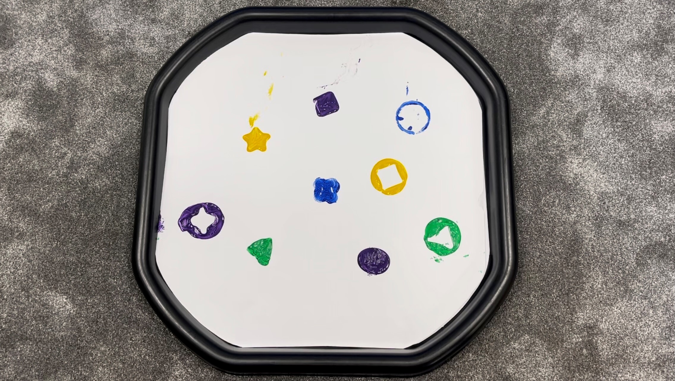 block printing on tuff tray paper pad