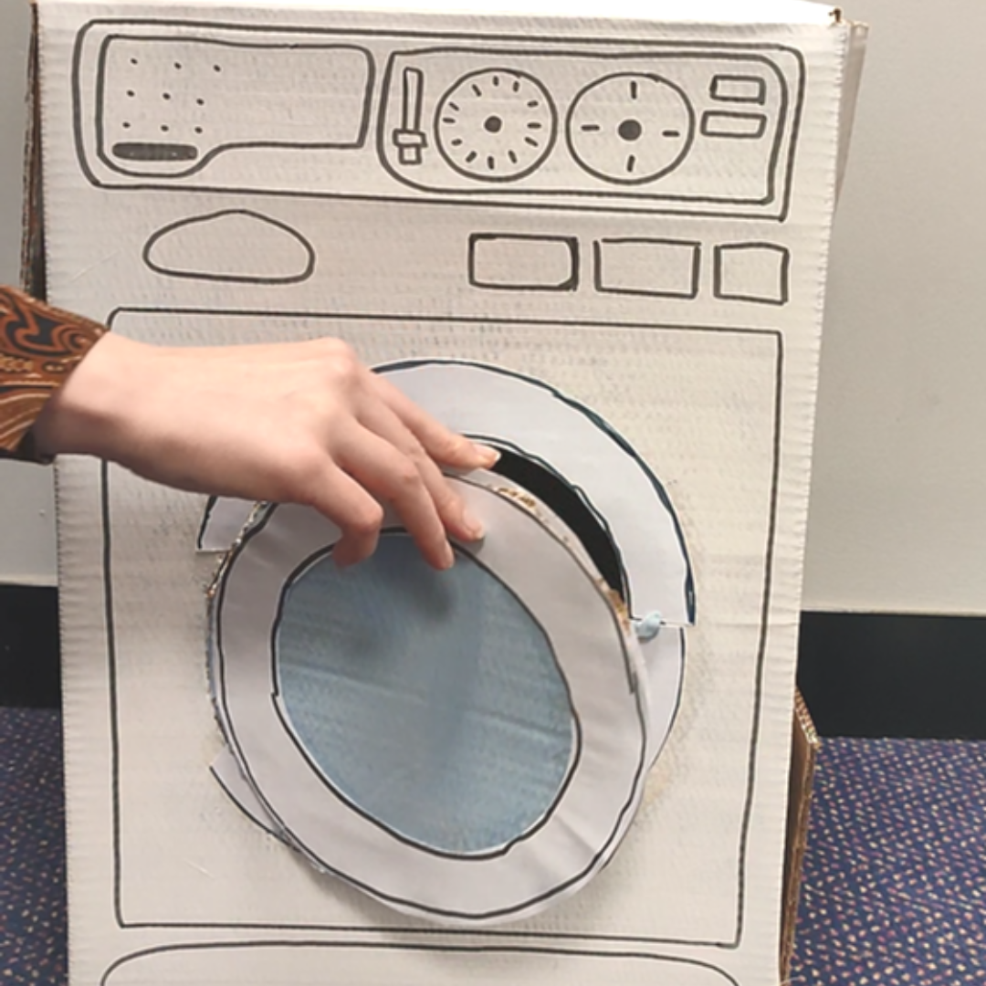 dishwasher made of cardboard box