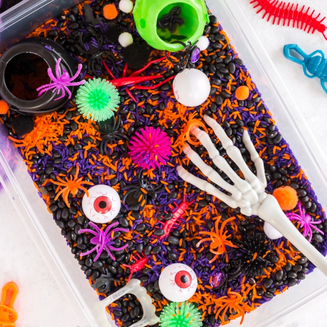 halloween themed sensory bin