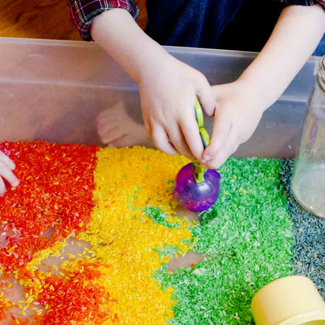 rainbow coloured rice