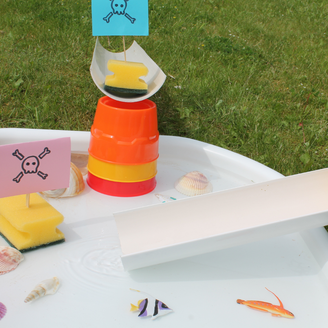 washing up sponges turned into pirate ships